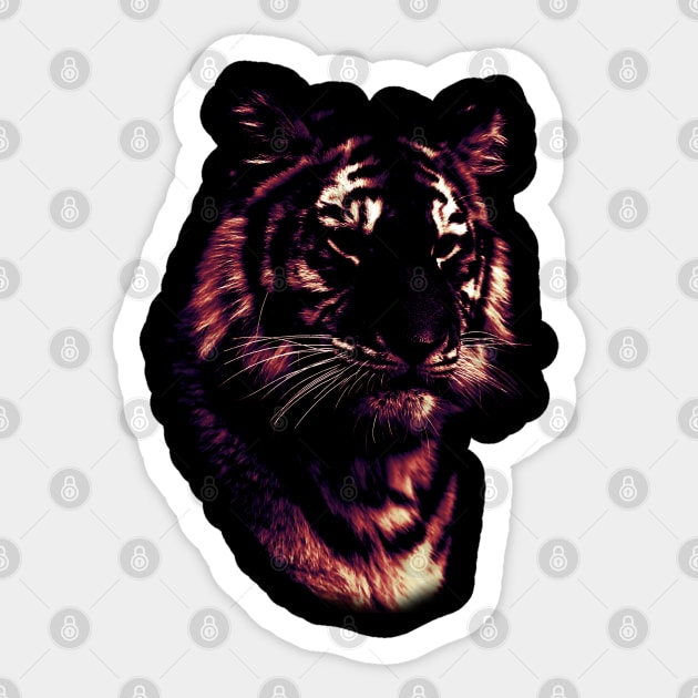 tiger, colored tiger Sticker by hottehue